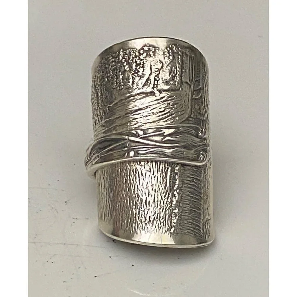 Niagara Falls Custom Made Statement Silver Ring Unisex